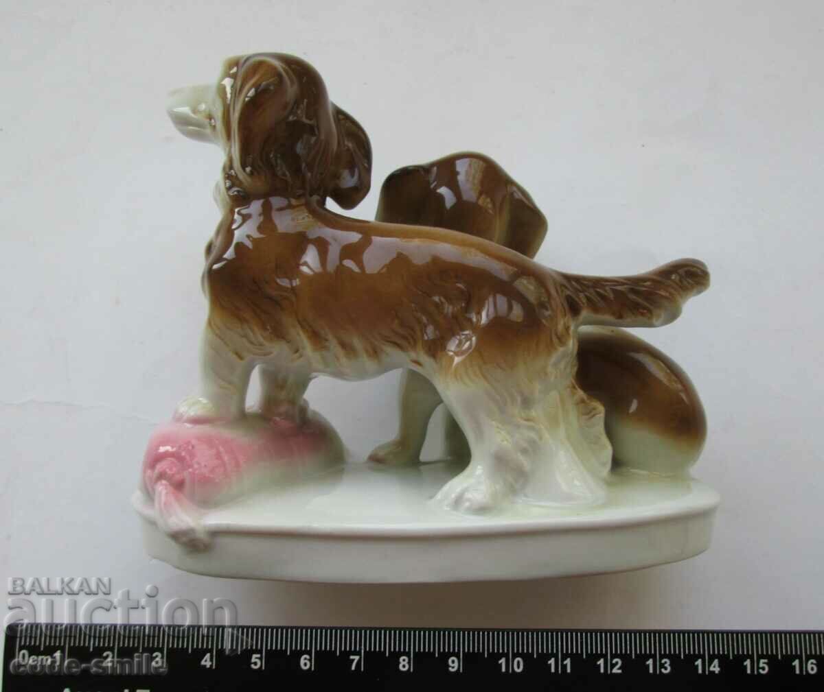 Auction Old German porcelain figurine figure Dachshund dogs Auction Old German porcelain figurine figure Dachshund dogs