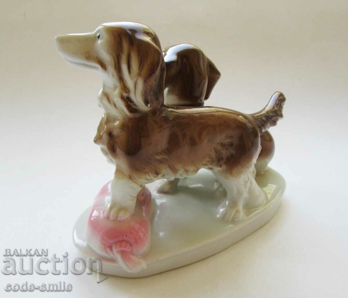 Old German porcelain figurine figure Dachshund dogs - 5 Old German porcelain figurine figure Dachshund dogs - 5
