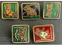 555 URSS 5 Jocurile Olimpice Moscova Misha mascota 1980