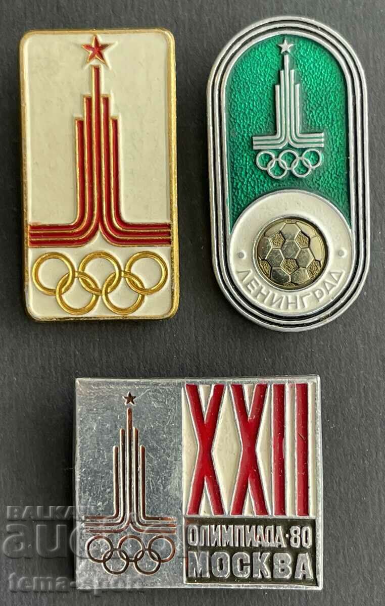 557 USSR lot of 3 Olympic signs Olympics Moscow 1980.