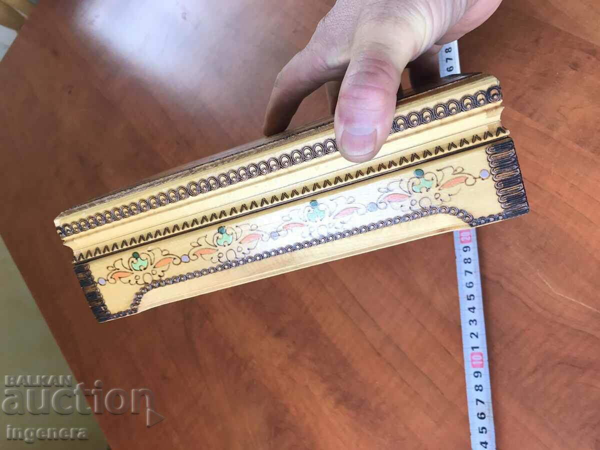 BOX WOOD PYROGRAPH DRAWING ANTIQUE FROM SOCA MOSTRA - 5 BOX WOOD PYROGRAPH DRAWING ANTIQUE FROM SOCA MOSTRA - 5