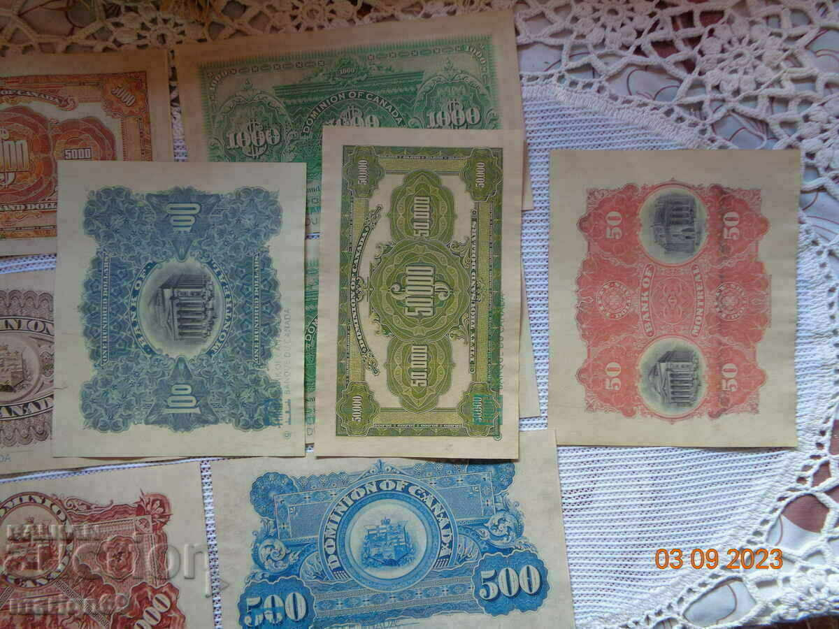Delivery of Canada very rare 1899-1924 - the banknotes are Copies Delivery of Canada very rare 1899-1924 - the banknotes are Copies