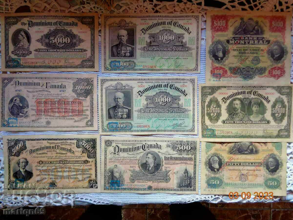 Canada very rare 1899-1924 - the banknotes are Copies Canada very rare 1899-1924 - the banknotes are Copies