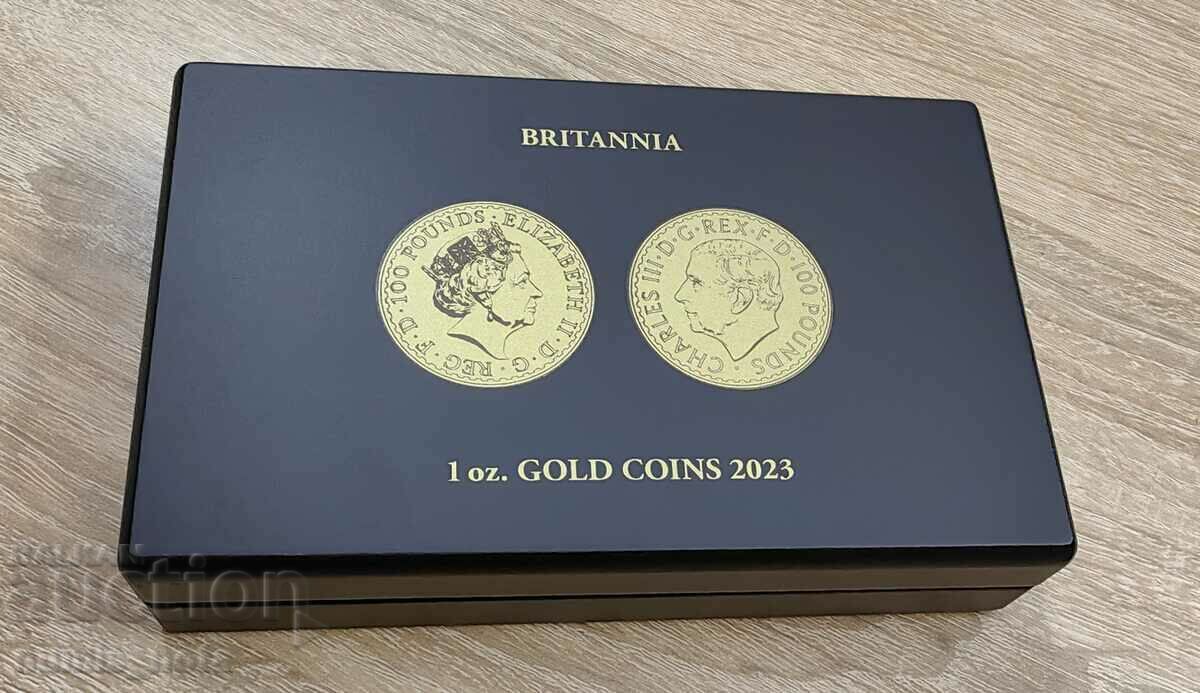 cutie de lux pentru 2 monede de aur 1 oz. BRITANNIA 2023