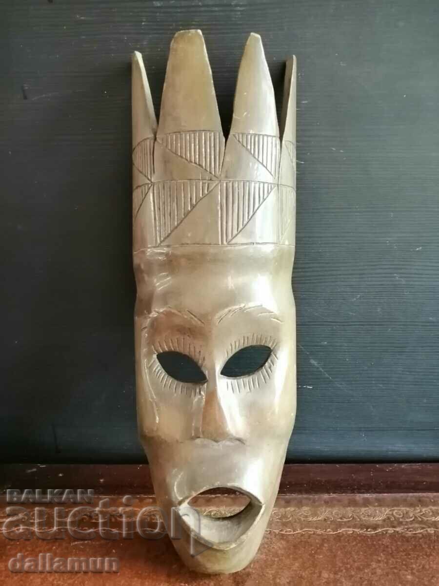 Стара дървена маска за стена 40 см