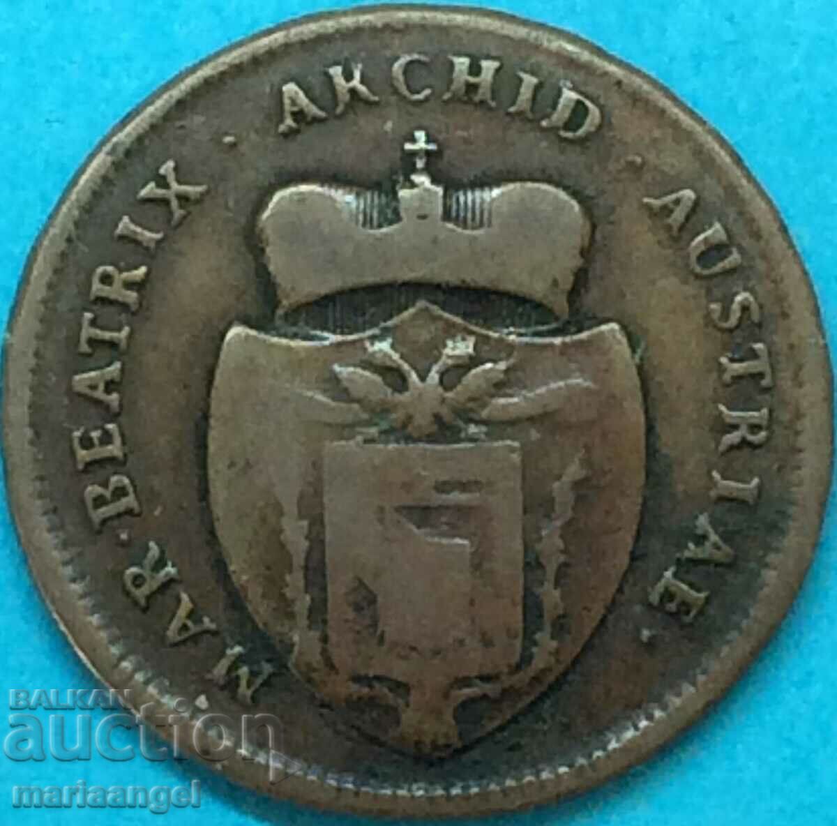 2 coins 1792 Austria Maria Beatrice d,Este (1790 - 1796)