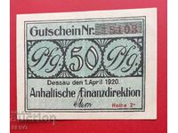 Τραπεζογραμμάτιο-Γερμανία-Σαξονία-Ντεσσάου-50 pfennig 1921