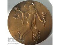 Белгия медал "100 години на кралство" 50мм 48г бронз