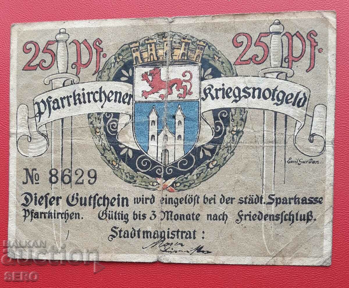 Банкнота-Германия-Бавария-Пфаркирхен-25 пфенига