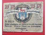 Banknote-Germany-Bavaria-Pfarkirchen-25 pfennig