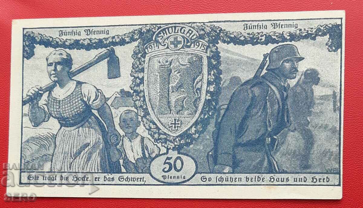 Банкнота-Германия-Баден-Вюртенберг-Заулгау-50 пфенига 1918