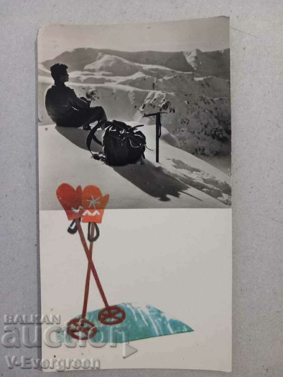 Стара картичка ски скиор Фотоиздат XI-2 Стара картичка ски скиор Фотоиздат XI-2