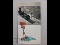 Old postcard skier Photo Edition XI-2