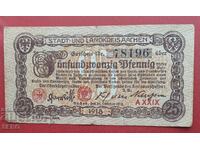 Bancnota-Germania-S.Rhine-Westfalia-Aachen-25 Pfennig 1918