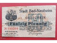 Банкнота-Германия-Хесен-Бад Наухайм-50 пфенига 1917