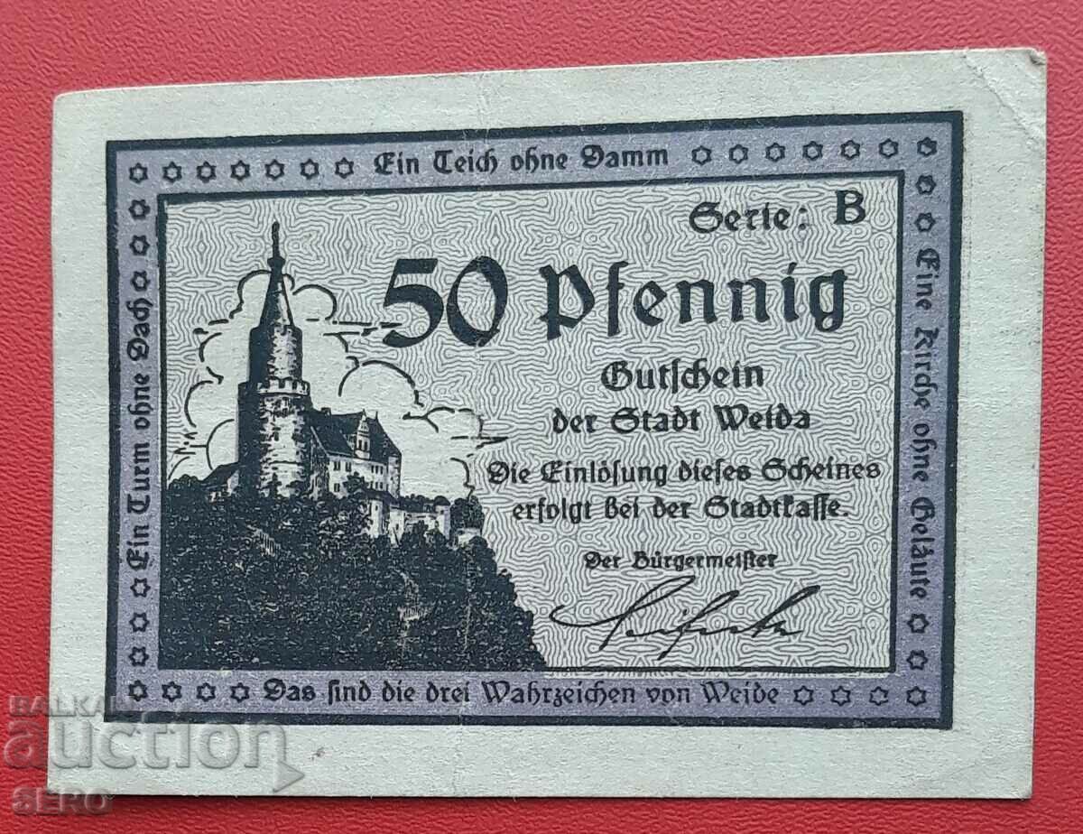 Τραπεζογραμμάτιο-Γερμανία-Θουριγγία-Waida-50 pfennig