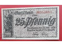 Банкнота-Германия-Тюрингия-Нордхаузен-25 пфенига1919