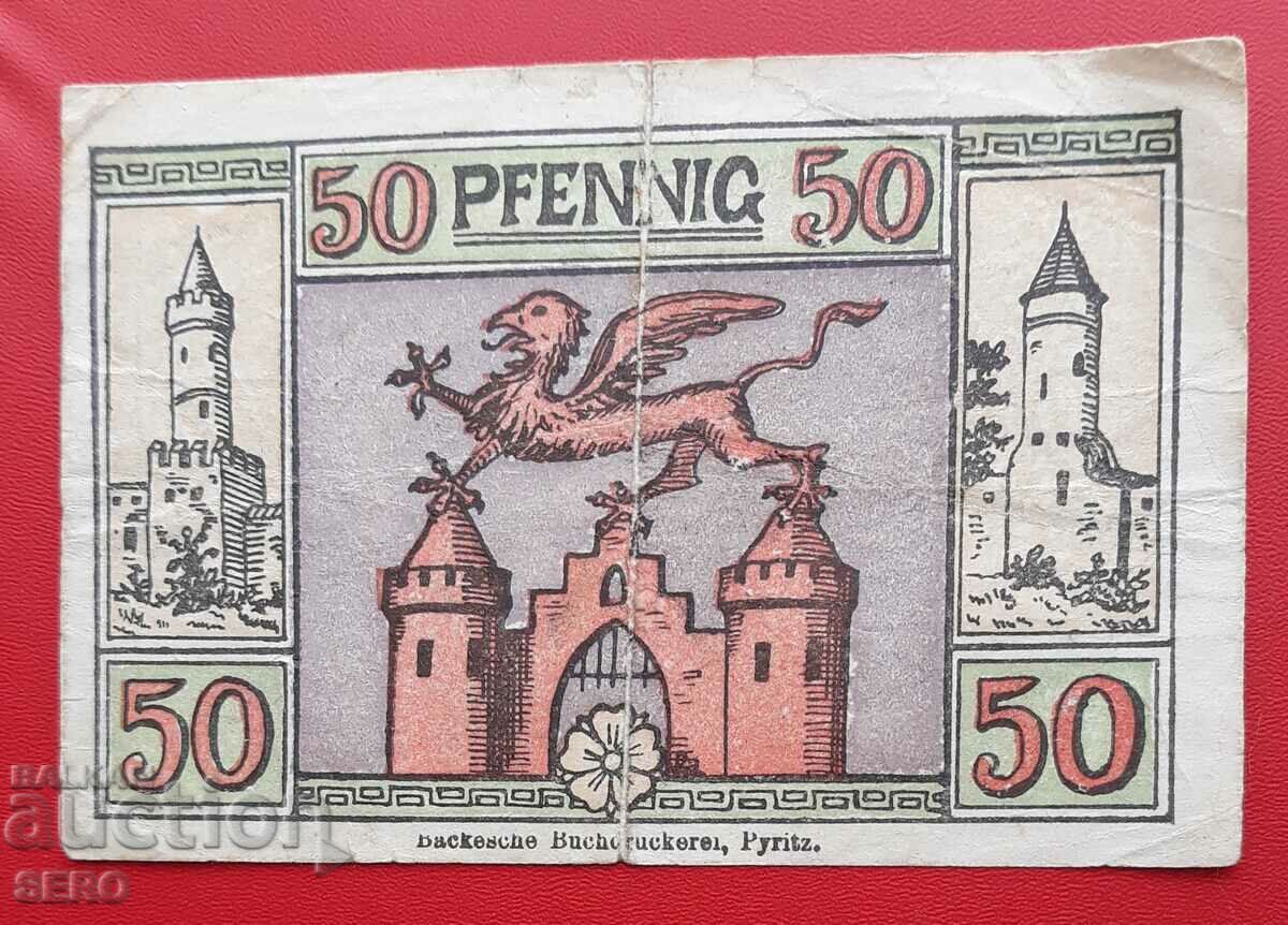 Τραπεζογραμμάτιο-Γερμανία-Πομερανία-Πούριτς/τώρα στην Πολωνία/-50 σελ.1921