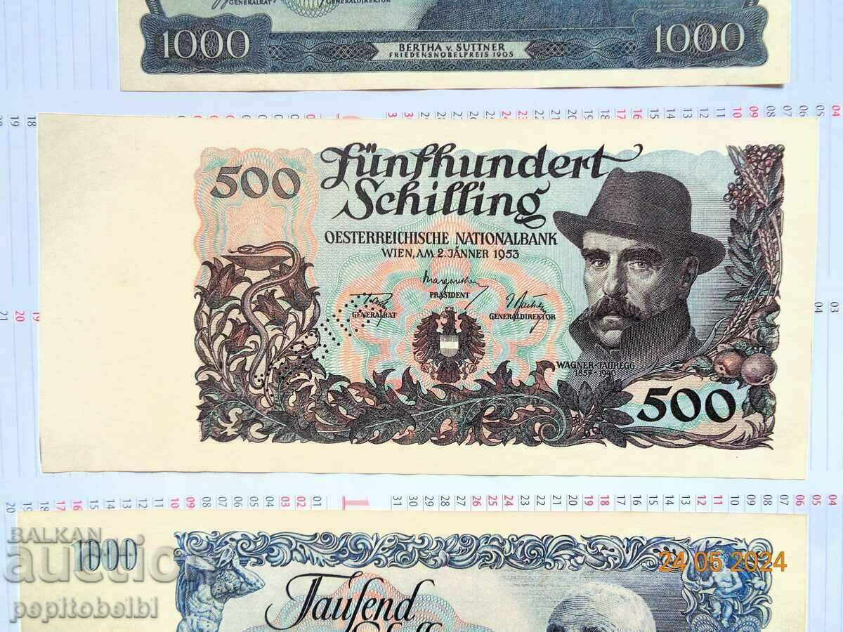 Delivery of Austria 1953-1966 - the banknotes are copies Delivery of Austria 1953-1966 - the banknotes are copies