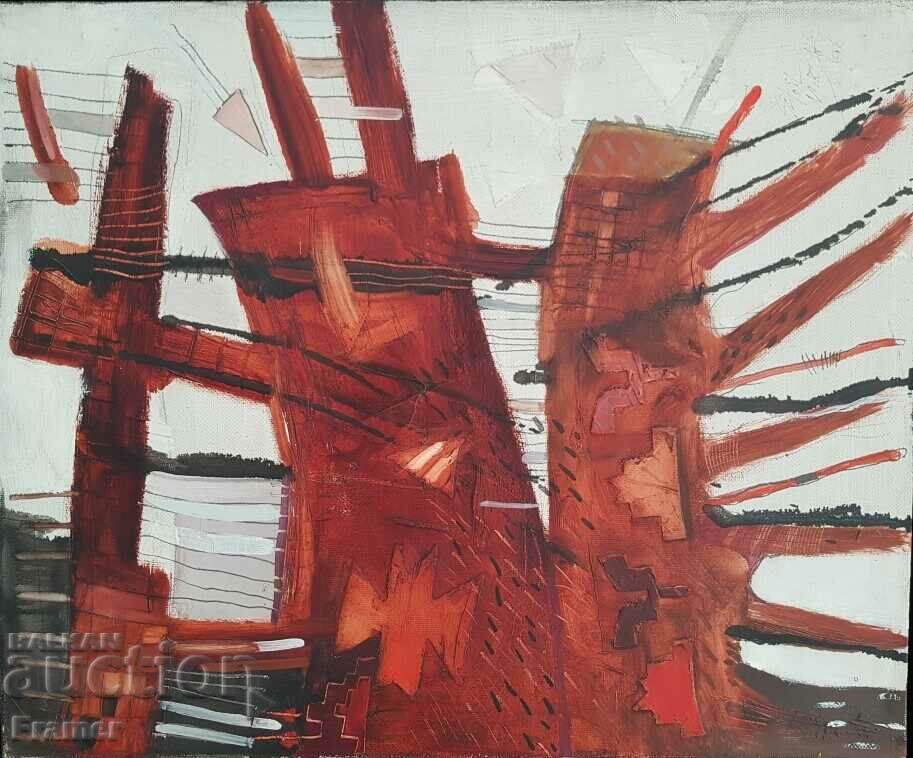 Stoil Mirchev TOTEM 1996 beautiful modern oil painting with price 950.00 BGN | € 485.73 Stoil Mirchev TOTEM 1996 beautiful modern oil painting with price 950.00 BGN | € 485.73