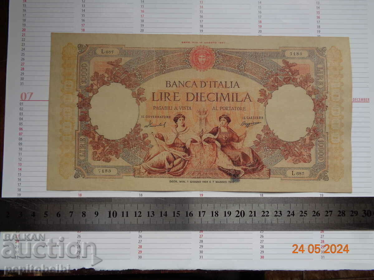 10.000 lire 1948 destul de rar 1934..- Copie bancnotă 10.000 lire 1948 destul de rar 1934..- Copie bancnotă
