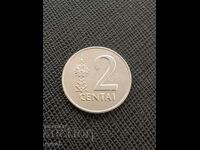 Λιθουανία 2 centai 1991