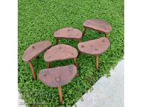 6 three-legged stools