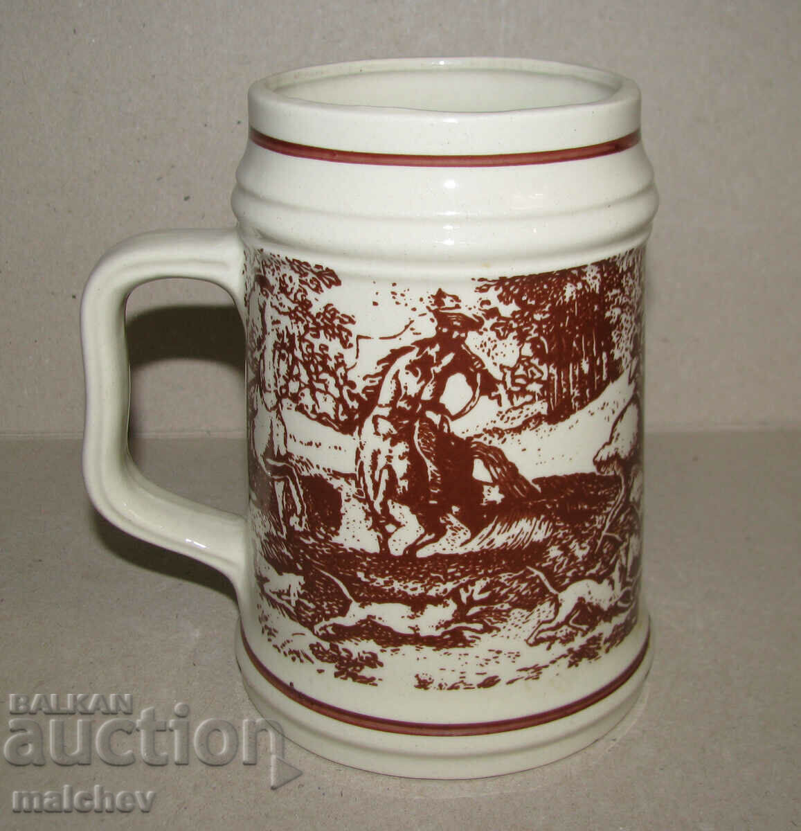 "Hunting" porcelain mug, Development, Kaleitsa 1970s, excellent