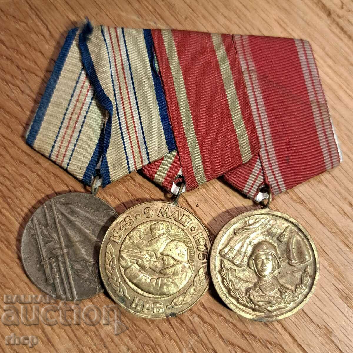 Bloc de 3 medalii Armata Bulgară
