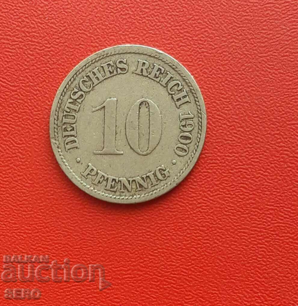 Germany-10 Pfennig 1900 F-Stuttgart