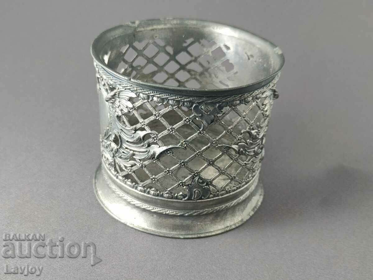 Openwork silver plated wine bottle holder with price 24.00 BGN | € 12.27 Openwork silver plated wine bottle holder with price 24.00 BGN | € 12.27