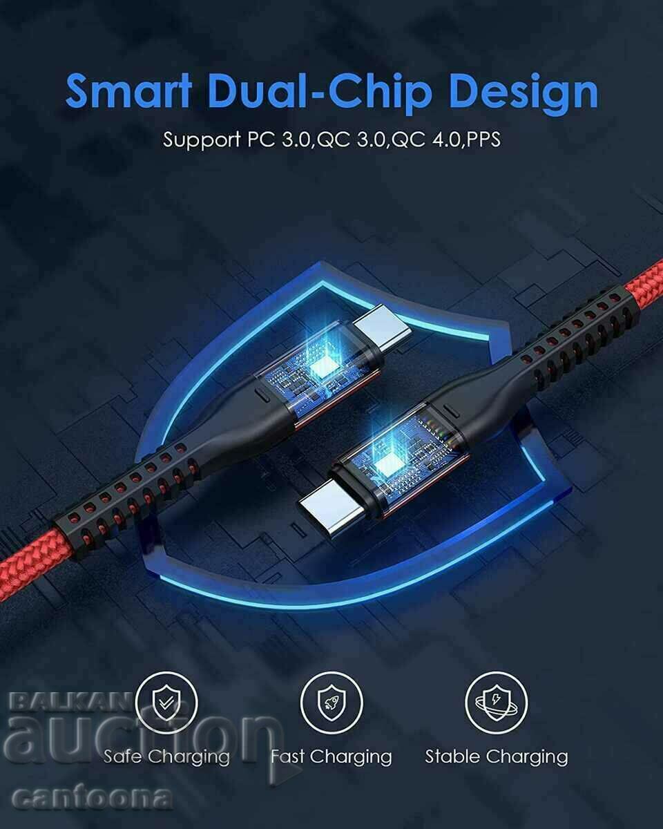 Auction LENTION USB C-C cable, 100W 20V/5A PD cable, with chip - 300 cm Auction LENTION USB C-C cable, 100W 20V/5A PD cable, with chip - 300 cm