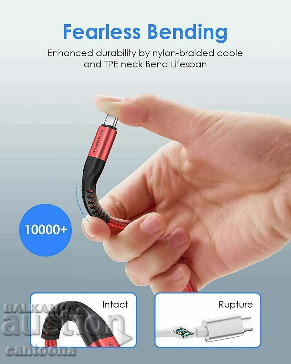 LENTION USB C-C cable, 100W 20V/5A PD cable, with chip - 300 cm - 6 LENTION USB C-C cable, 100W 20V/5A PD cable, with chip - 300 cm - 6