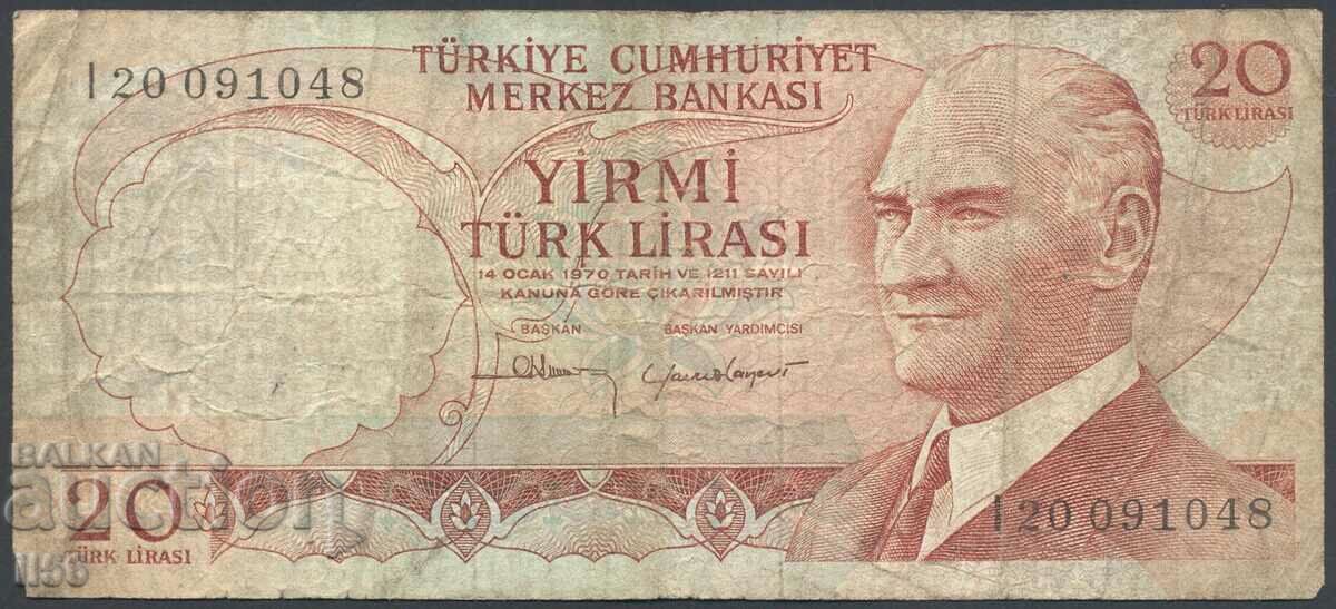Турция - 20 лири 1970 - добра