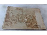 Picture Soldiers playing cards on the front WWI