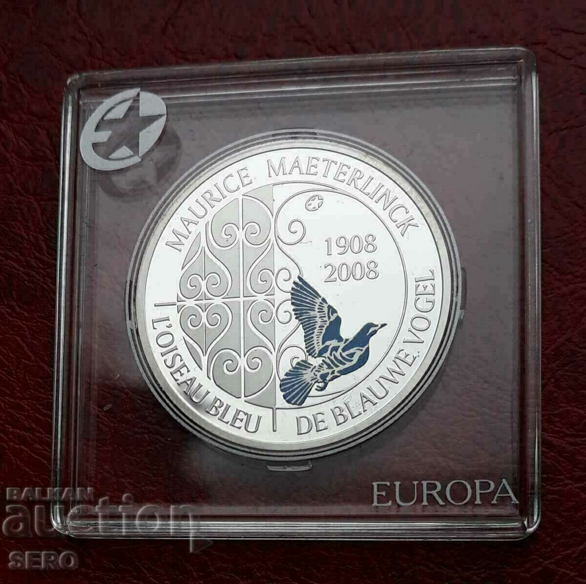 Βέλγιο-10 ευρώ 2008-ασημί σε ωραία κάψουλα-πολύ σπάνιο