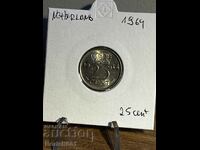 25 cents 1964 Netherlands