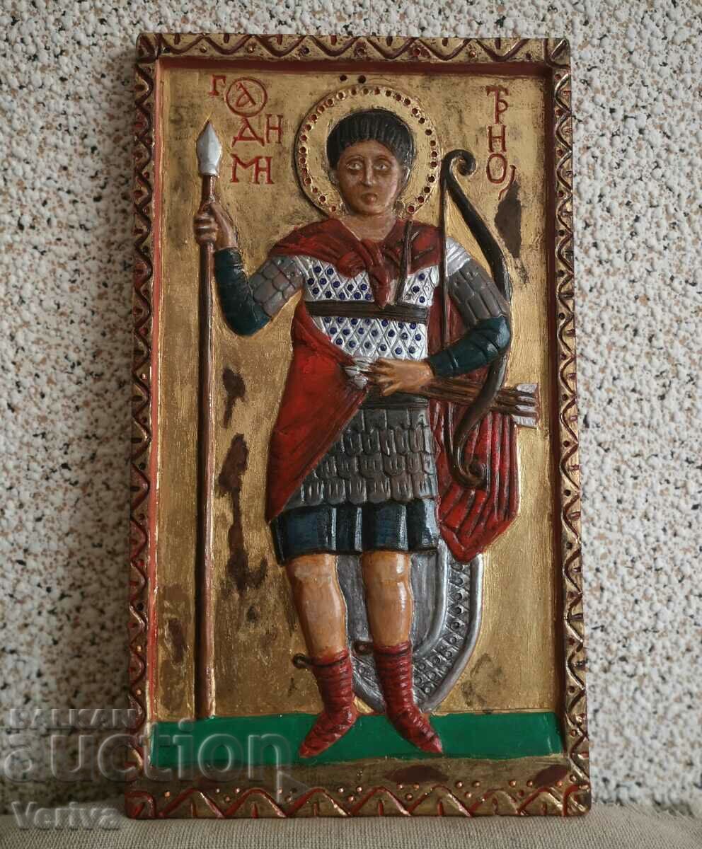 Ceramica Veche - Icoana Sfântului Dimitar.