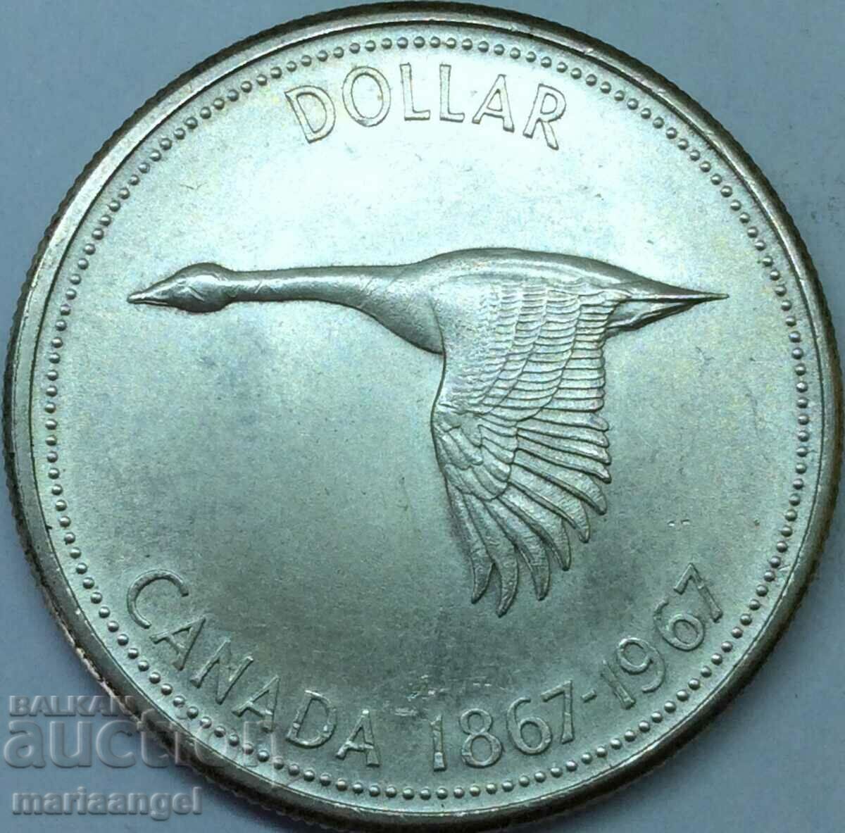 1 δολάριο 1967 Καναδάς Elizabeth II UNC 23,5 g 0,800 Ασήμι