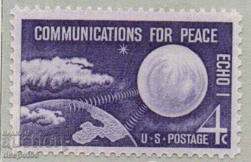 1960. SUA. Echo I - Comunicații pentru pace.