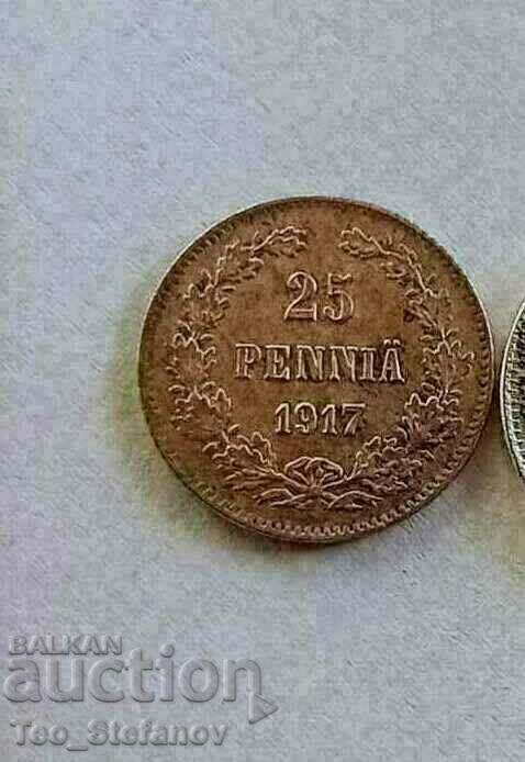 25 pennies 1917 AU Russia to Finland