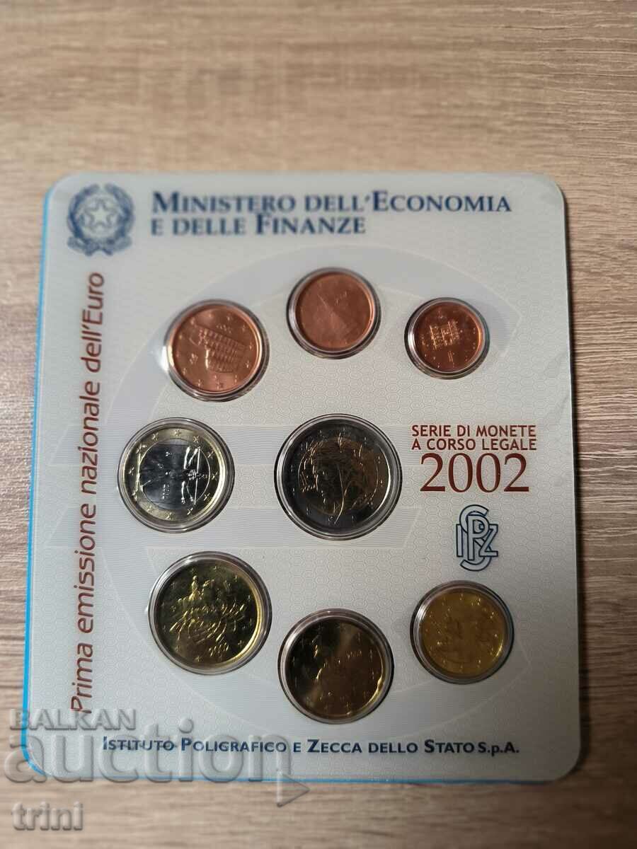 Σετ τράπεζας Ιταλία 2002 έτος Πρώτη έκδοση του ευρώ με τιμή 60.00 BGN | € 30.68