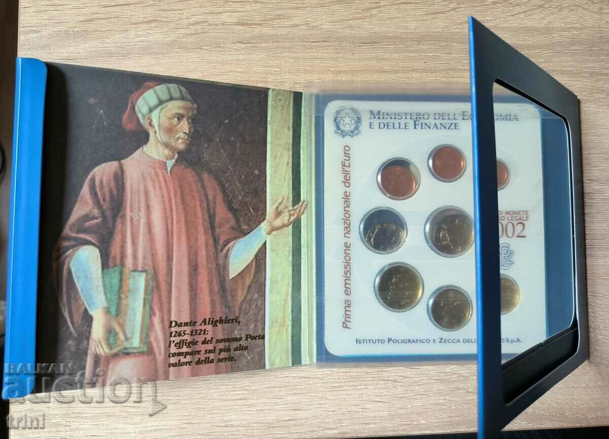 Δημοπρασία Σετ τράπεζας Ιταλία 2002 έτος Πρώτη έκδοση του ευρώ