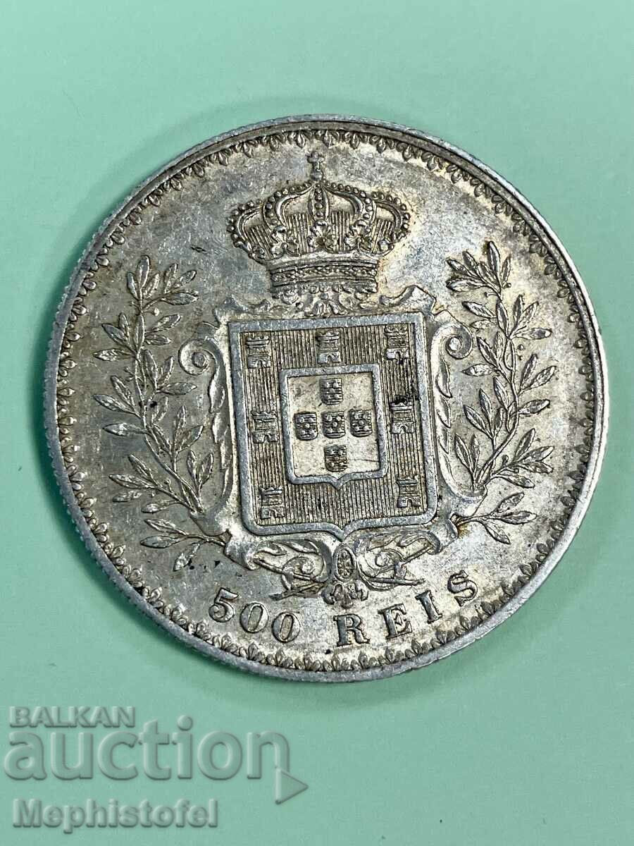 500 reis 1892, Πορτογαλία - ασημένιο νόμισμα