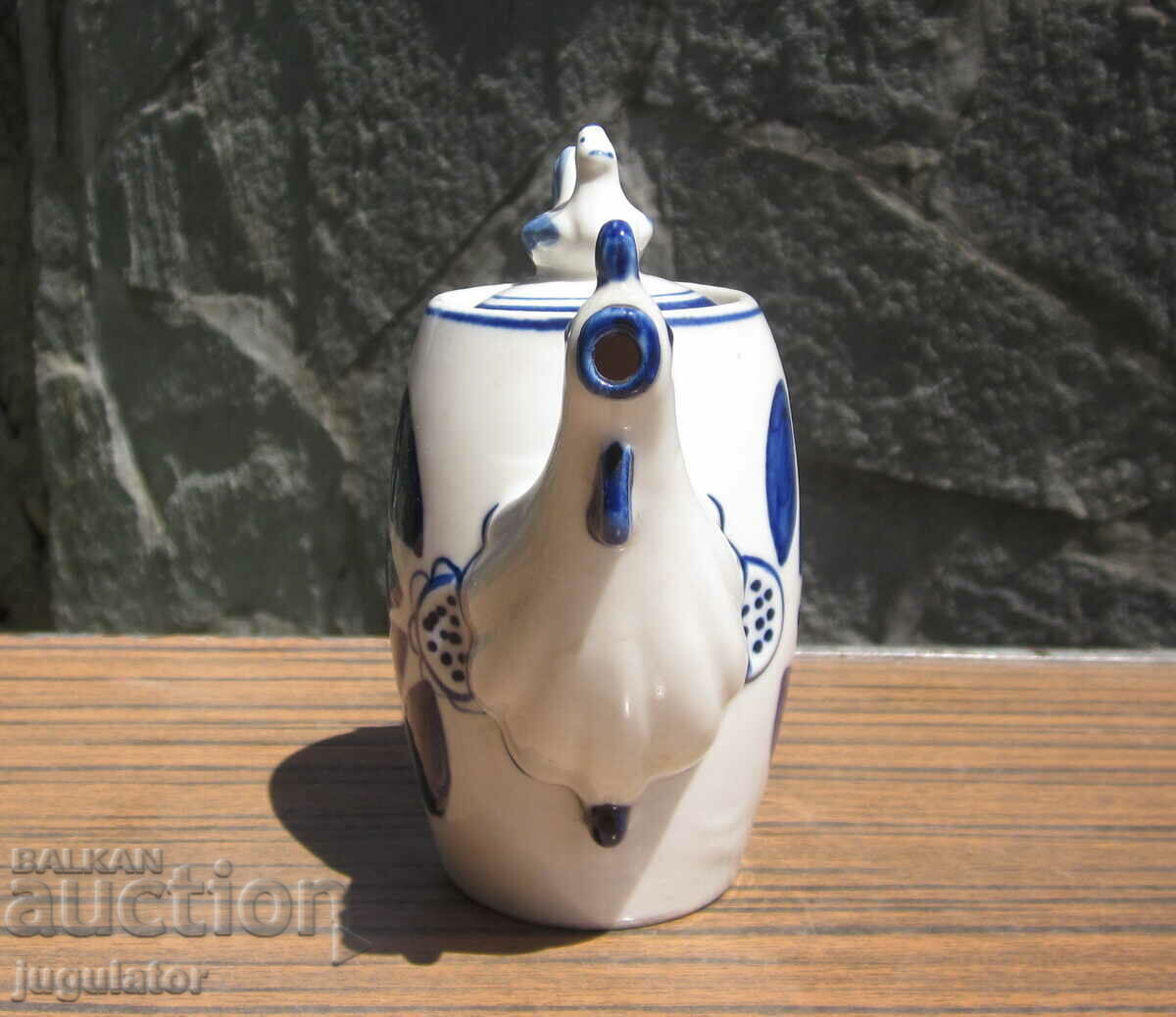 Auction Gzhel old Russian porcelain milk jug Auction Gzhel old Russian porcelain milk jug