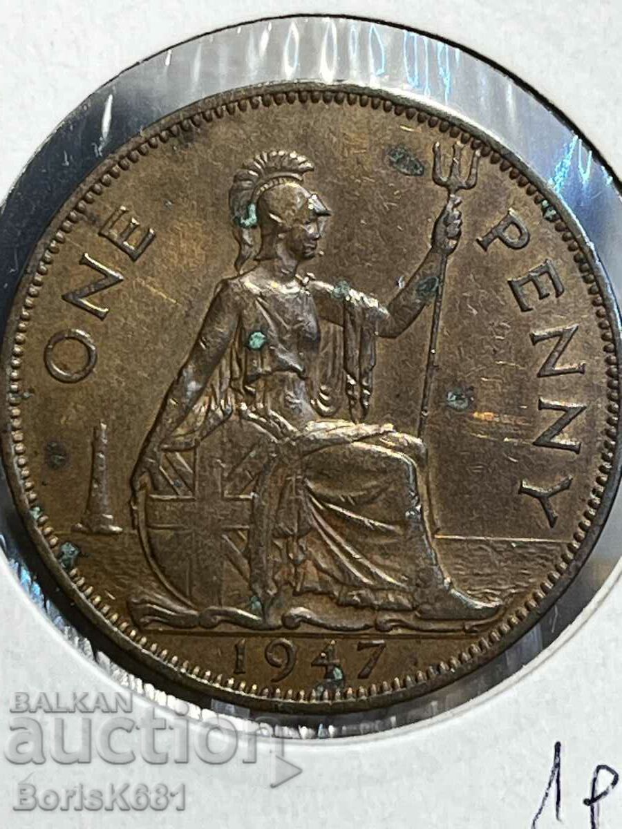 1 Penny 1947 England