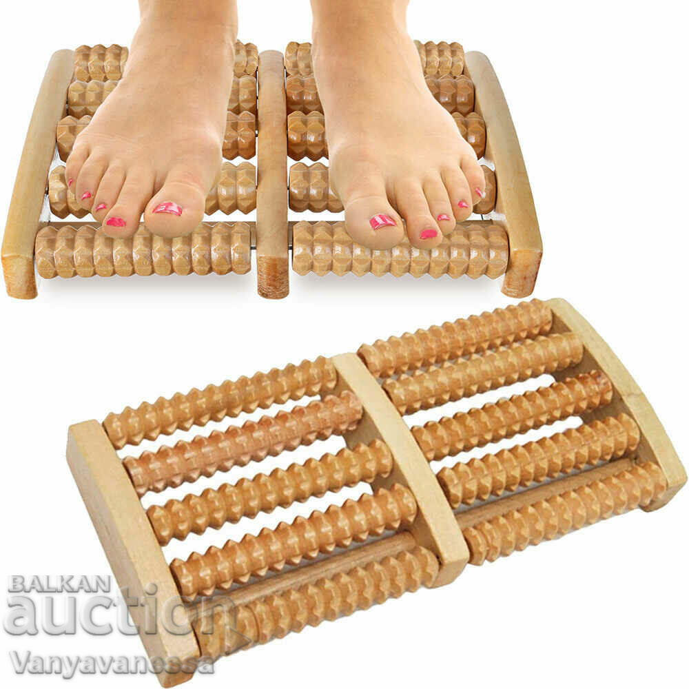 Aparat de masaj tradițional din lemn pentru picioare