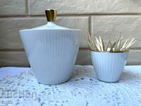 Refined and stylish sugar bowl from Germany + candle holder