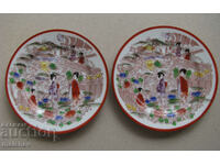 Lot of 2 Japanese porcelain saucers 16cm, 1930s, excellent