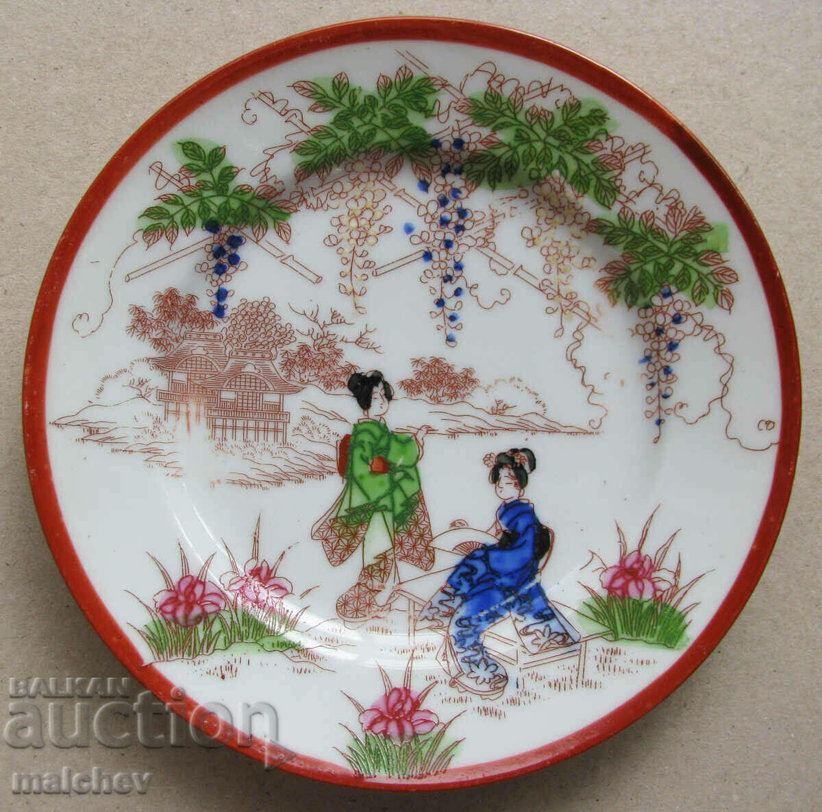 Japanese porcelain saucer 16cm, 1930s, excellent